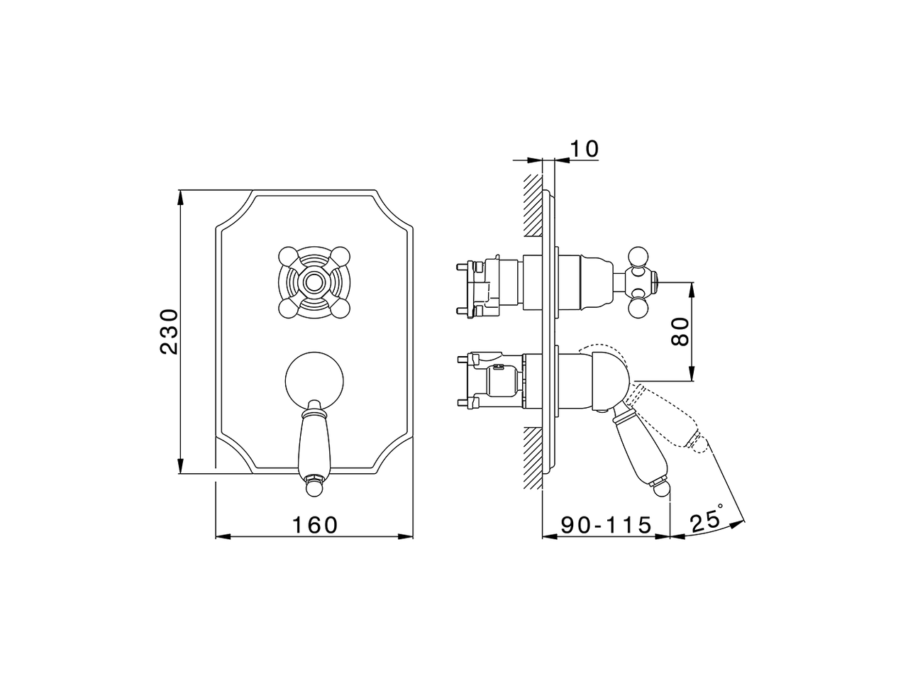 Exposed part for Single Lever One Box Valve ARCANA EMPRESS_EM0BM030 - v1