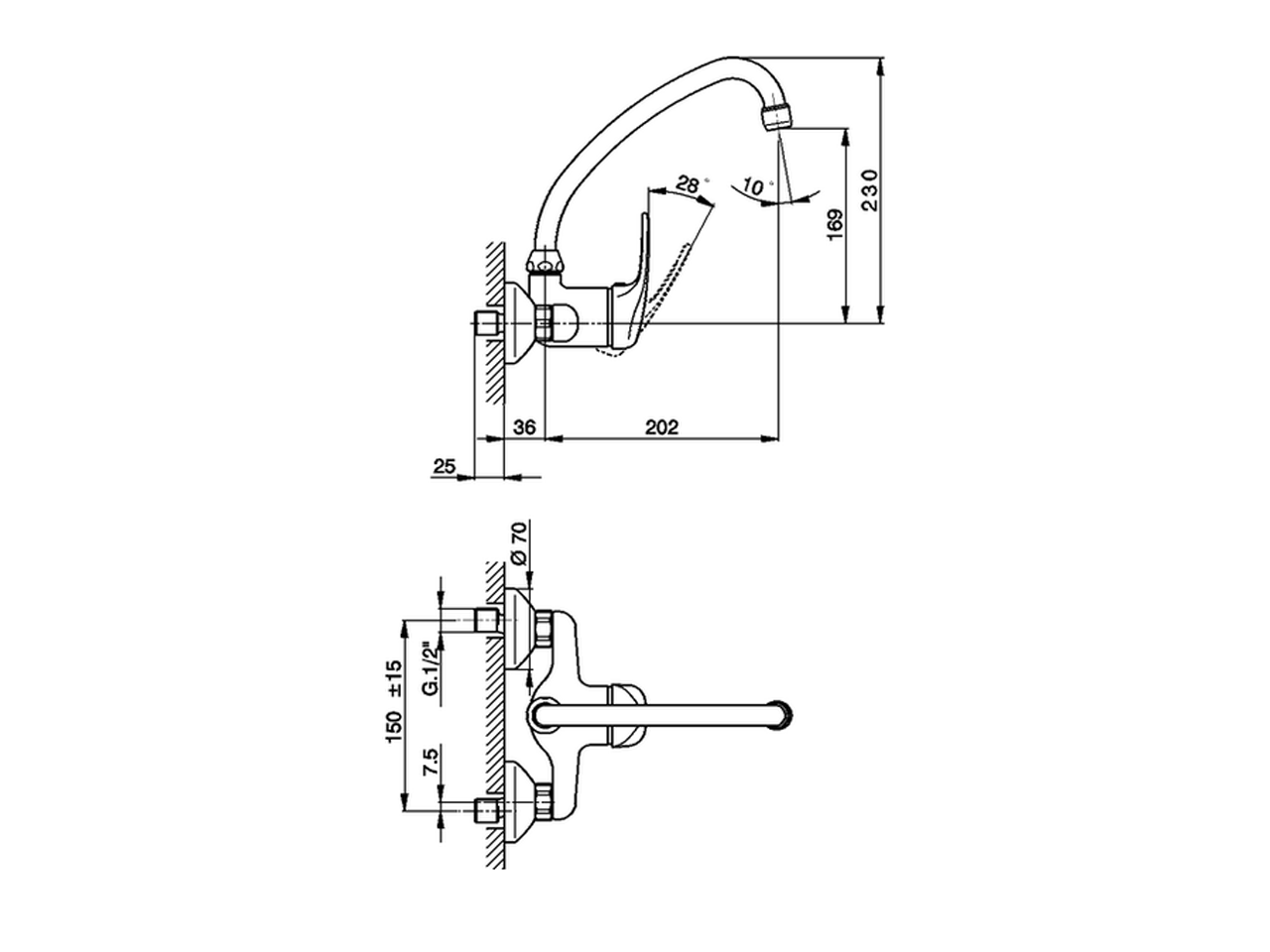 Exposed single lever sink mixer KITCHEN_EU000410 - v1
