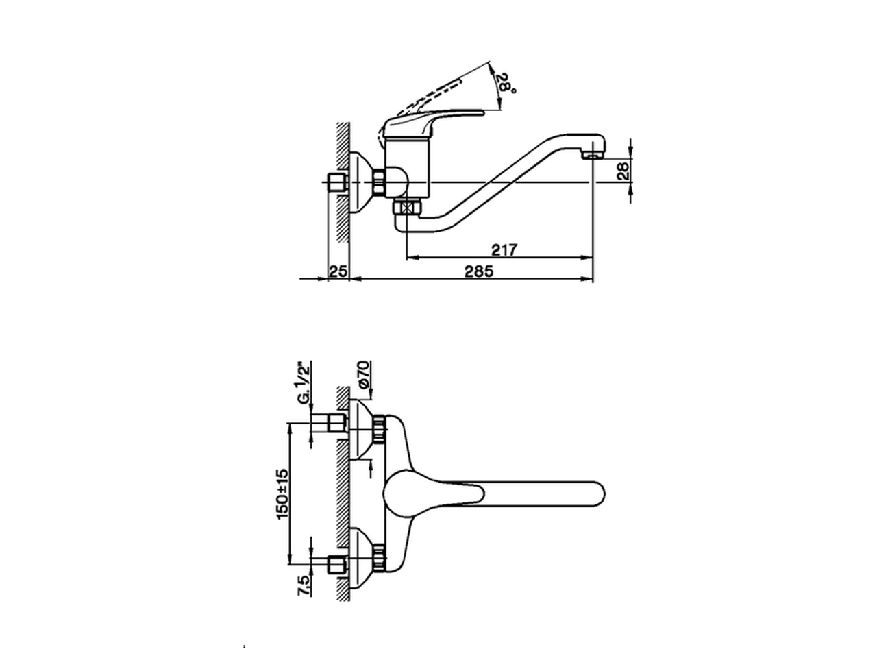 Exposed single lever sink mixer KITCHEN_EU000430 - v1