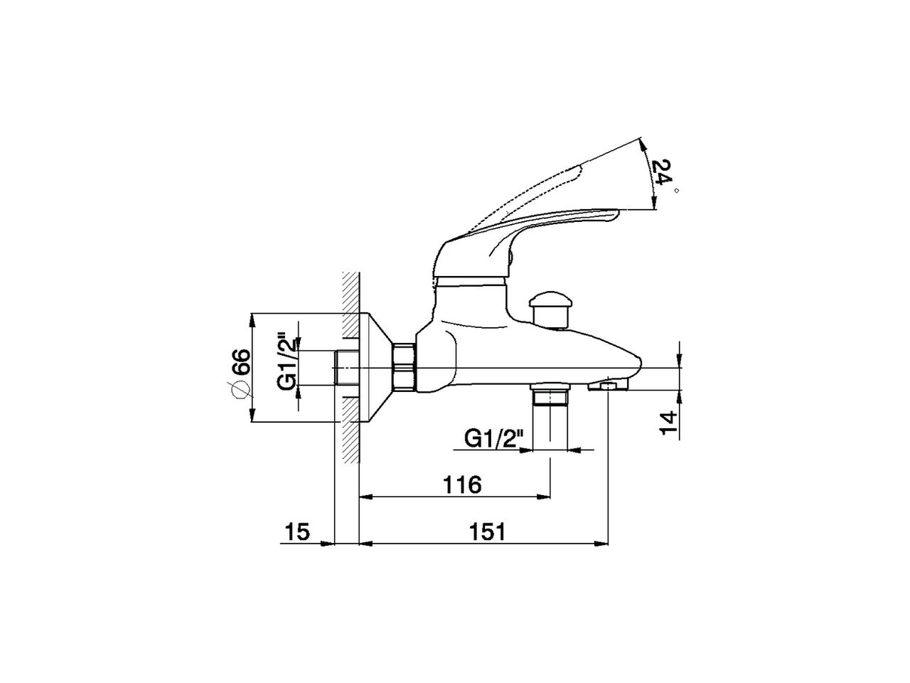 Single lever bath mixer FLASH_FL000130 - v1