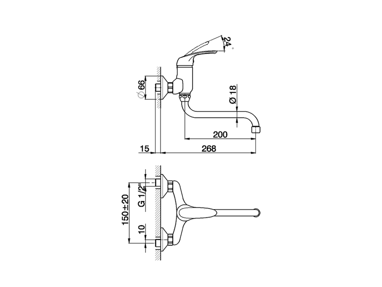 Exposed single lever sink mixer KITCHEN_FL000402 - v1