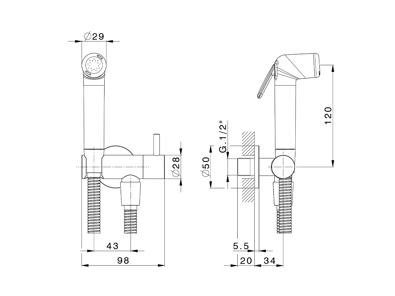 Bidet handshower set HYGENIC SHOWERS_FL007901 - v1