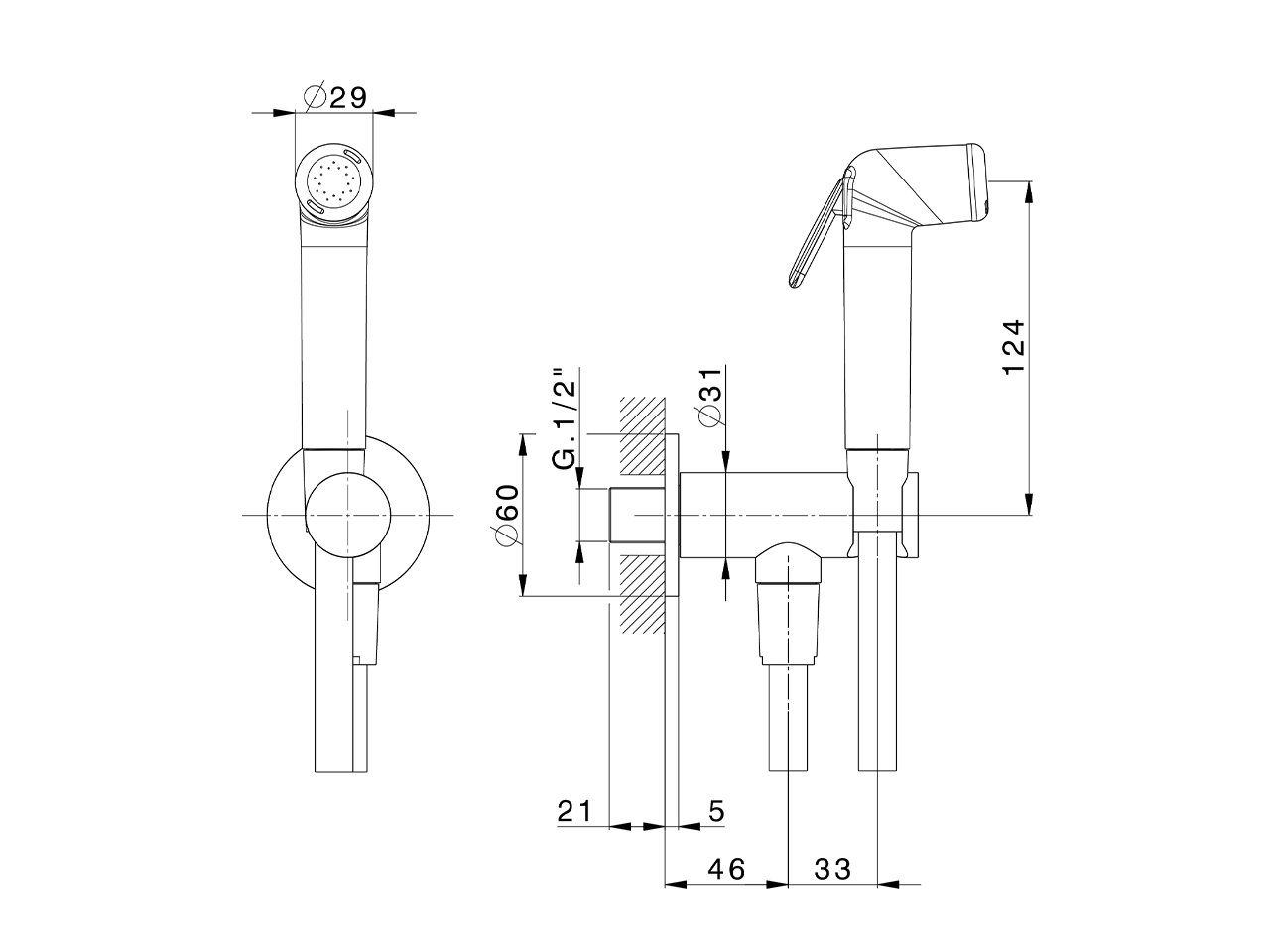 Bidet handshower set HYGENIC SHOWERS_FL007911 - v1