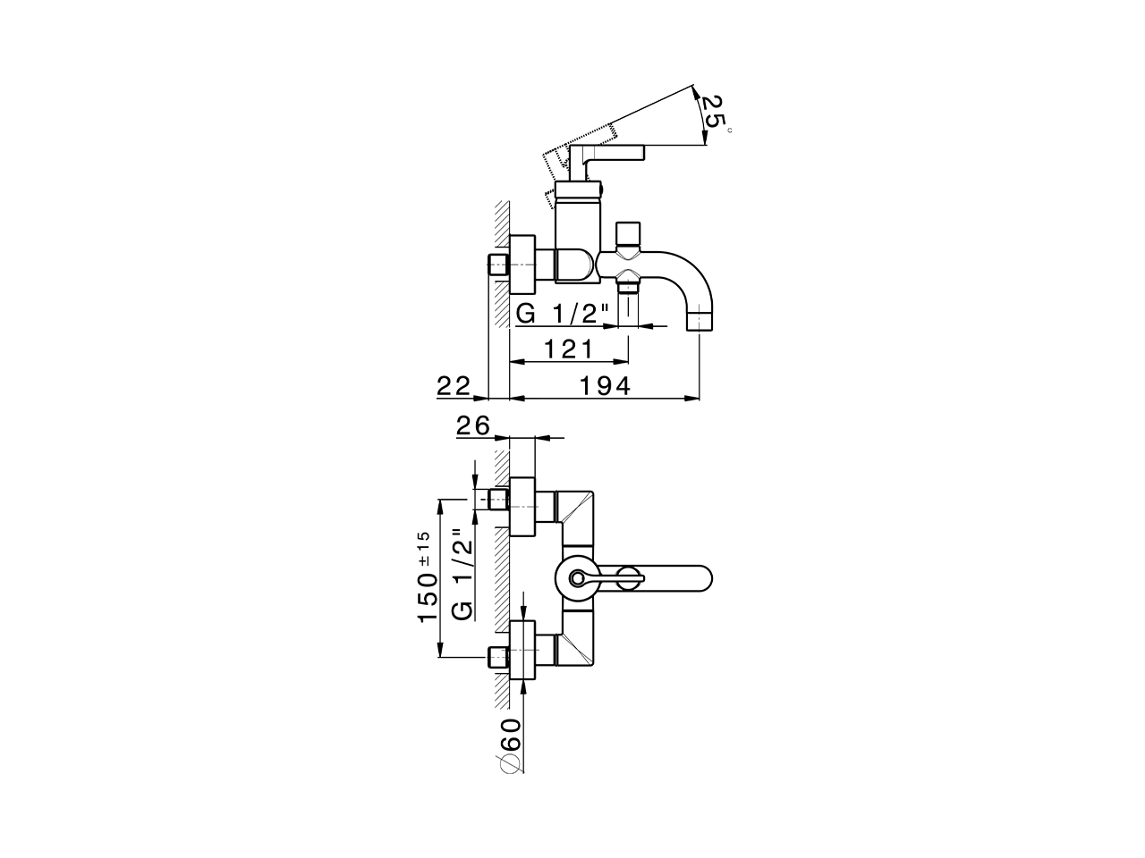 Single lever bath mixer GRACE_GC000130 - v1