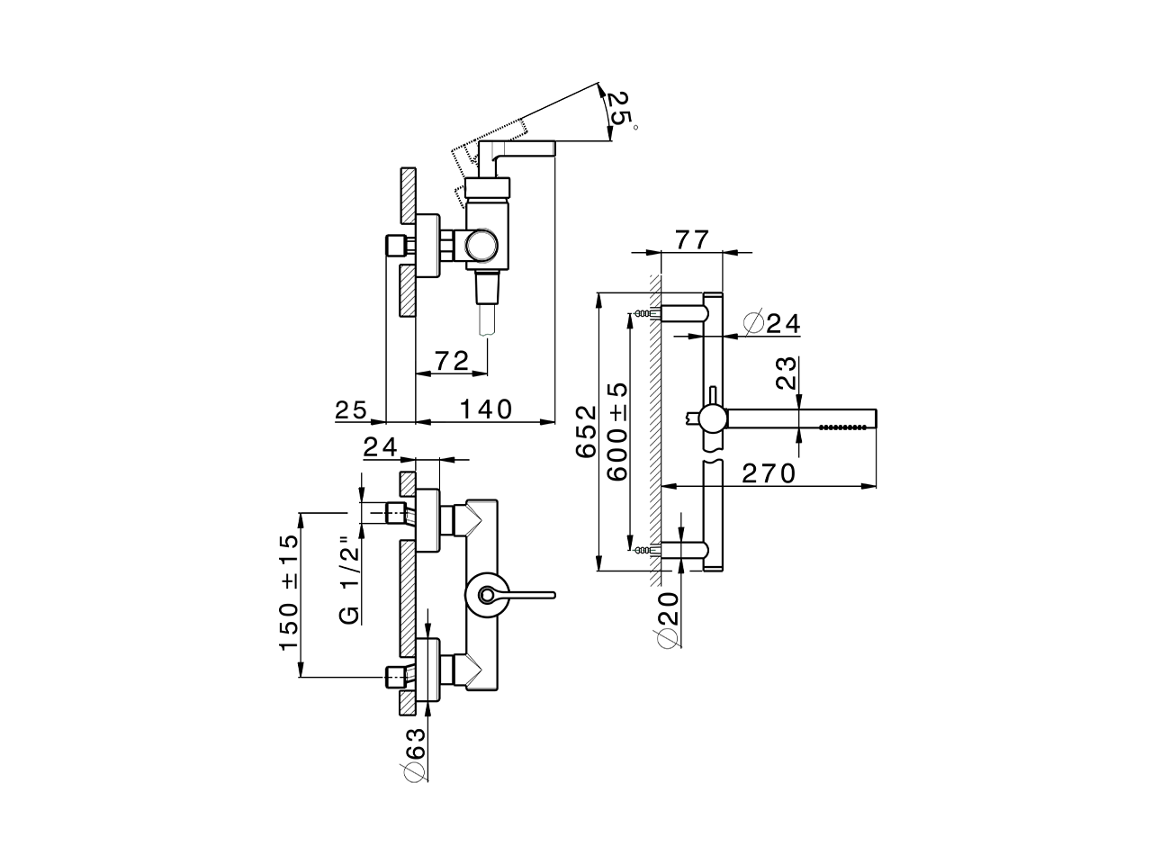 Single lever shower mixer, with shower set GRACE_GC000460 - v1