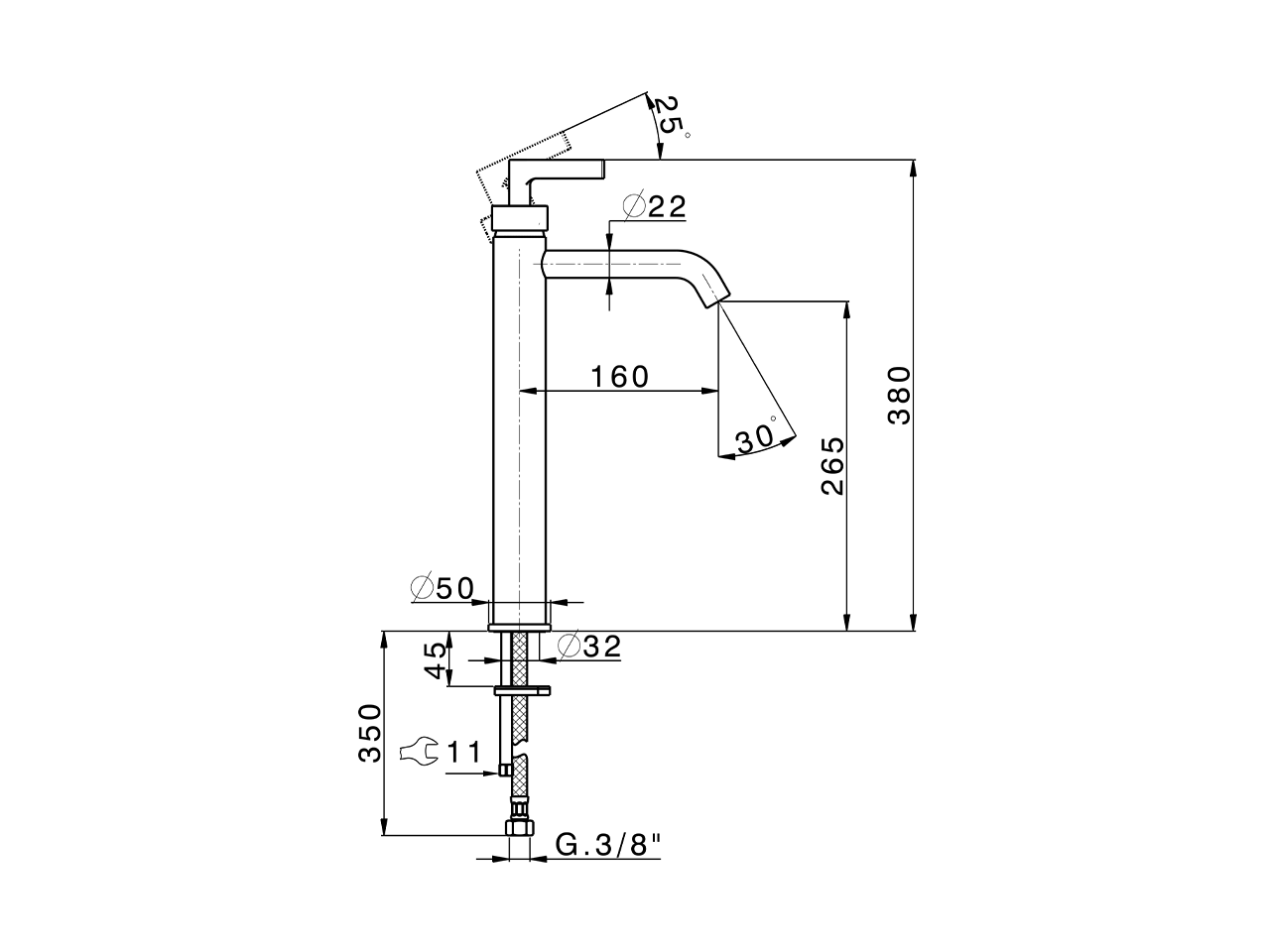 Single lever tall basin mixer GRACE_GC004540 - v1