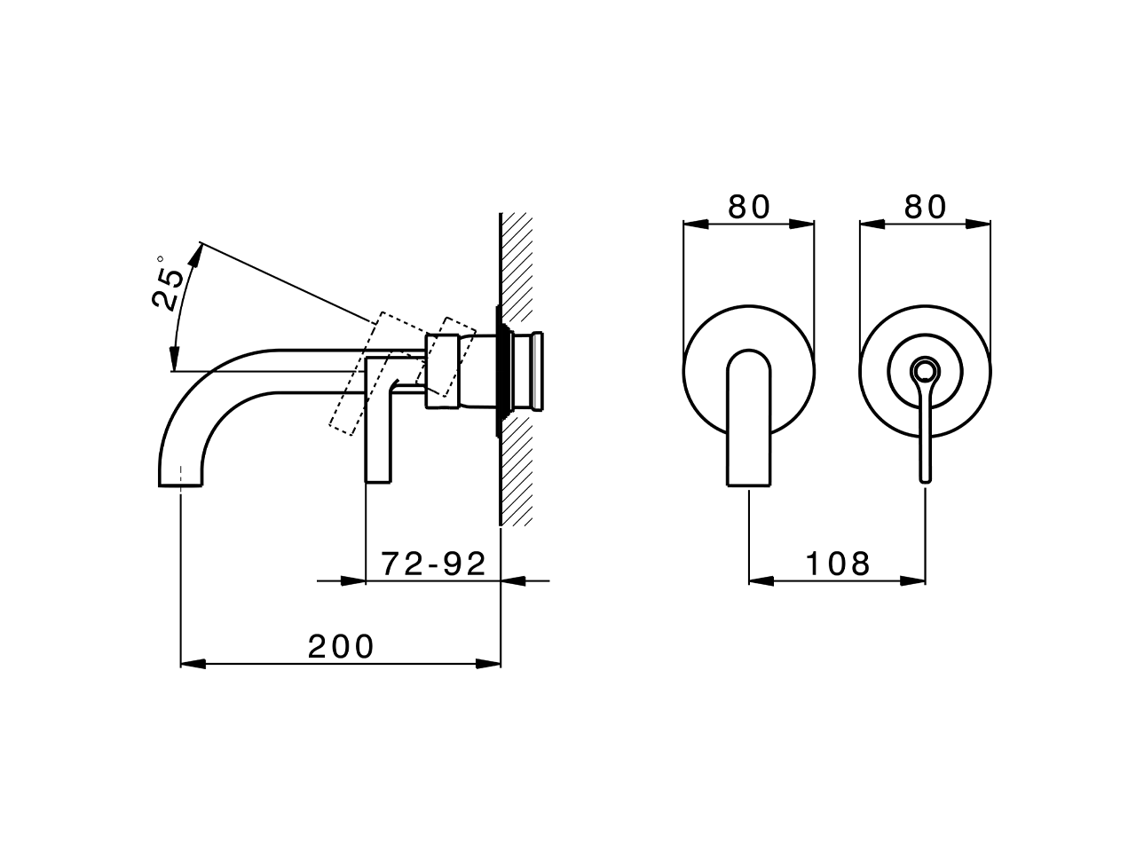 Exposed part for single lever washbasin valve GRACE_GC005510 - v1