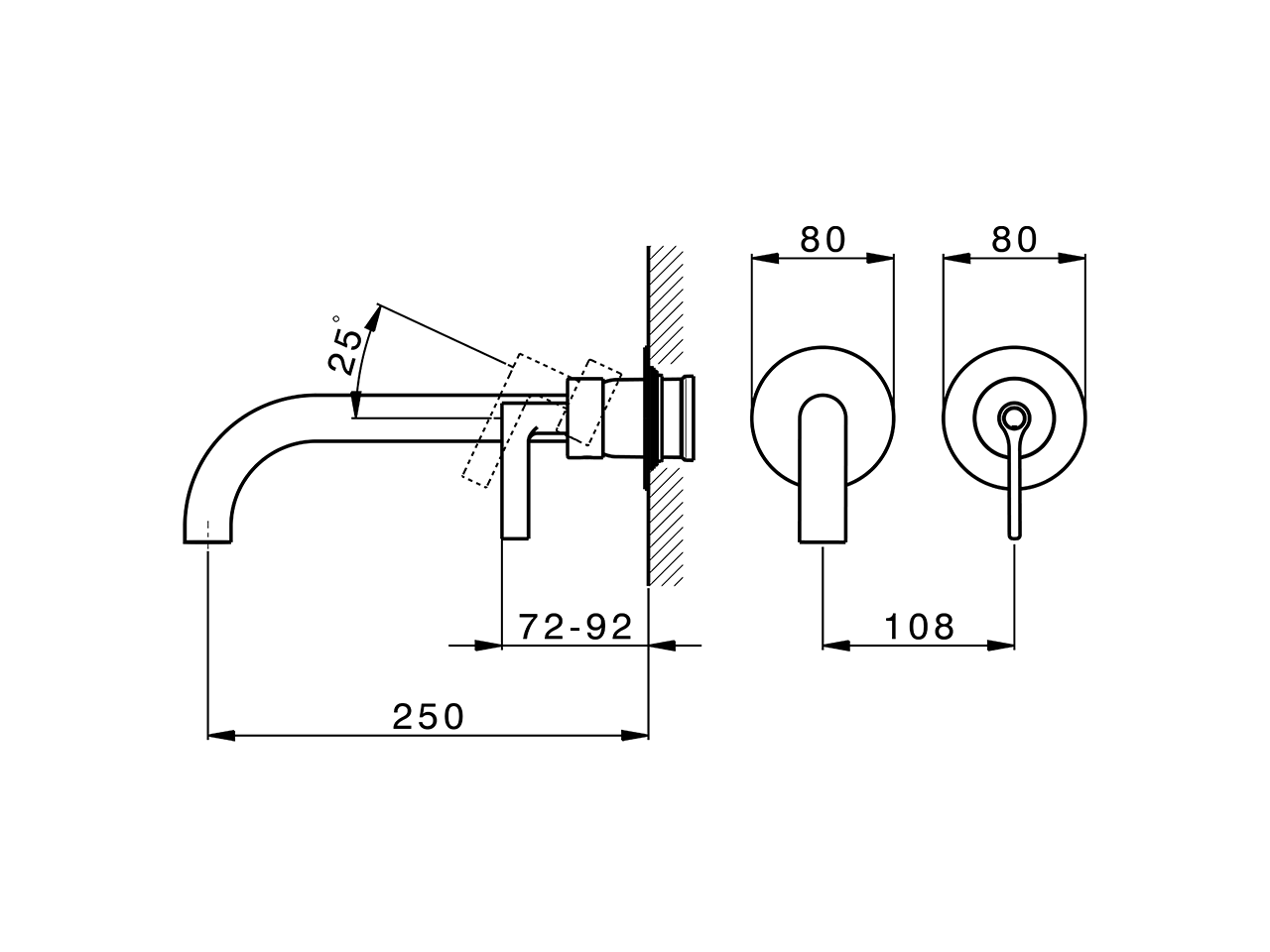 Exposed part for single lever washbasin valve GRACE_GC005511 - v1