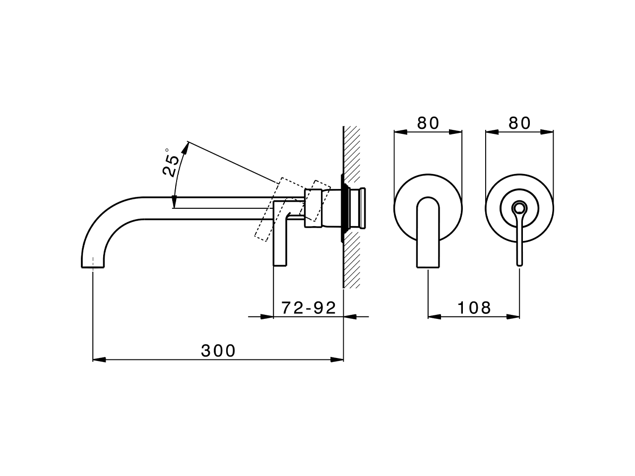 Exposed part for single lever washbasin valve GRACE_GC005512 - v1