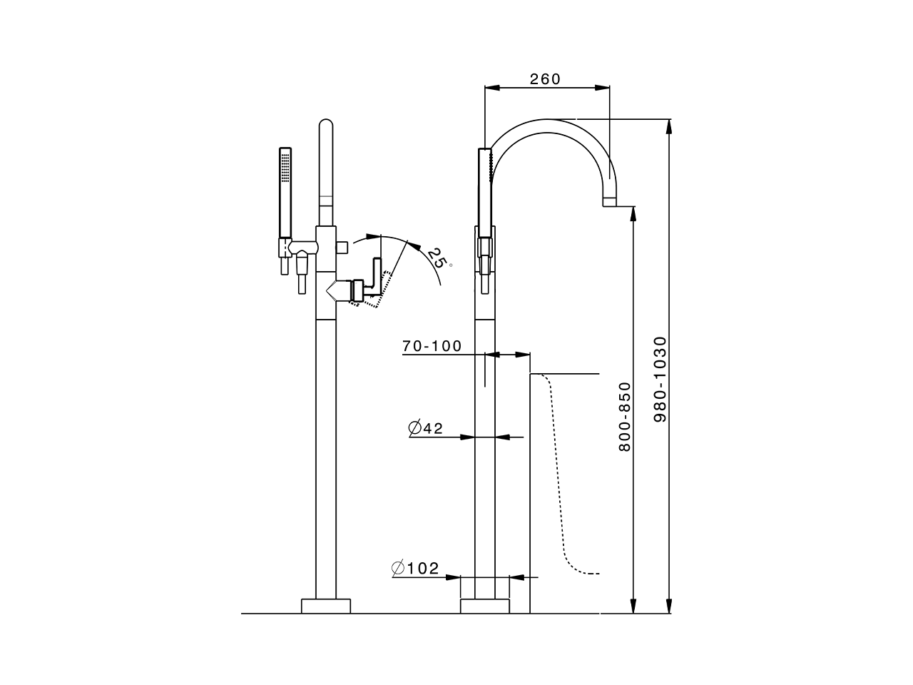 Exposed part for single-lever bath shower mixer GRACE_GC014200 - v1