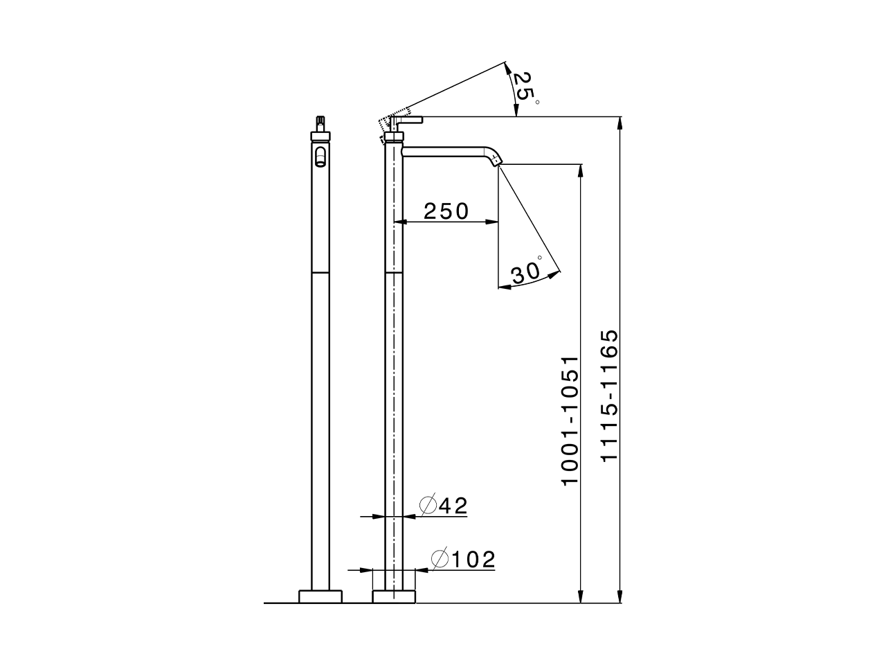 Exposed part for single basin on the floor GRACE_GC014510 - v1