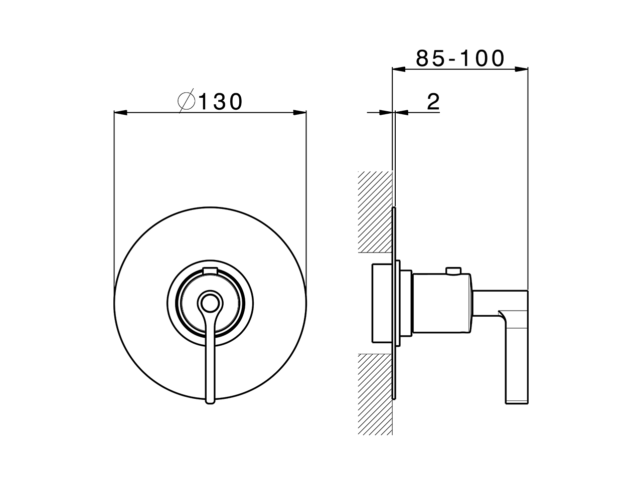 Exposed part for concealed thermo shower valve GRACE_GL007200 - v1