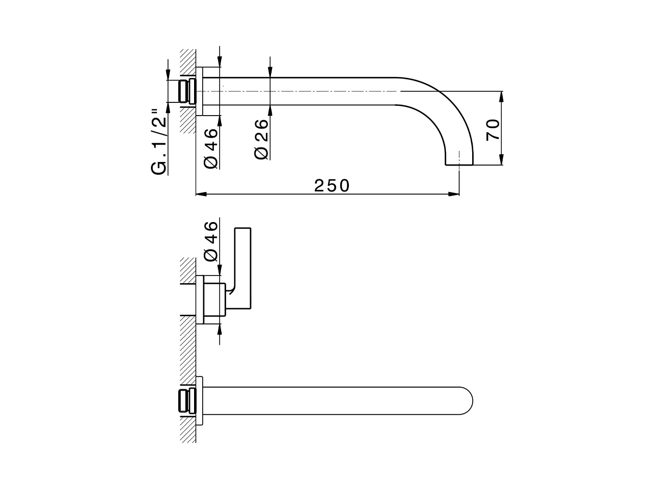 Exposed part for concealed washbasin mixer GRACE_GL013511 - v1
