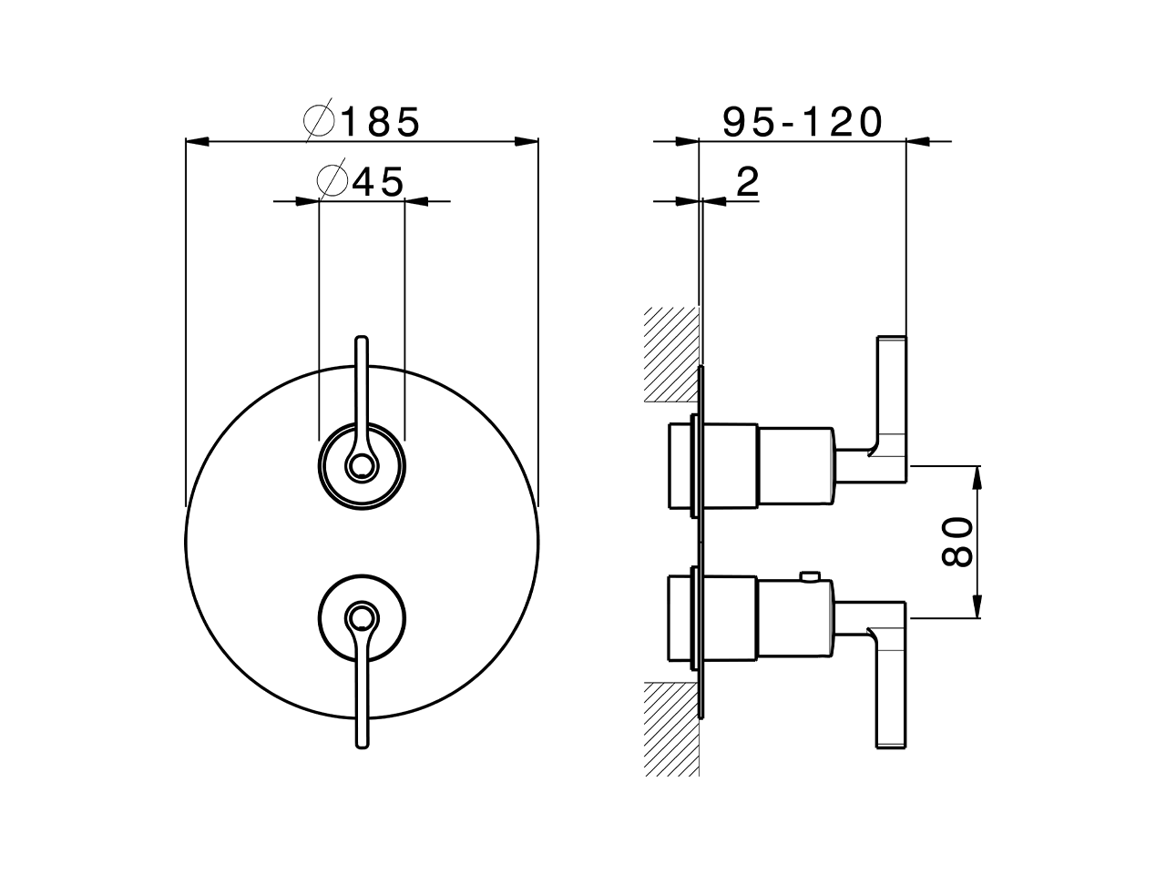 Exposed part for Thermostatic One Box Valve GRACE_GL0BT030 - v1