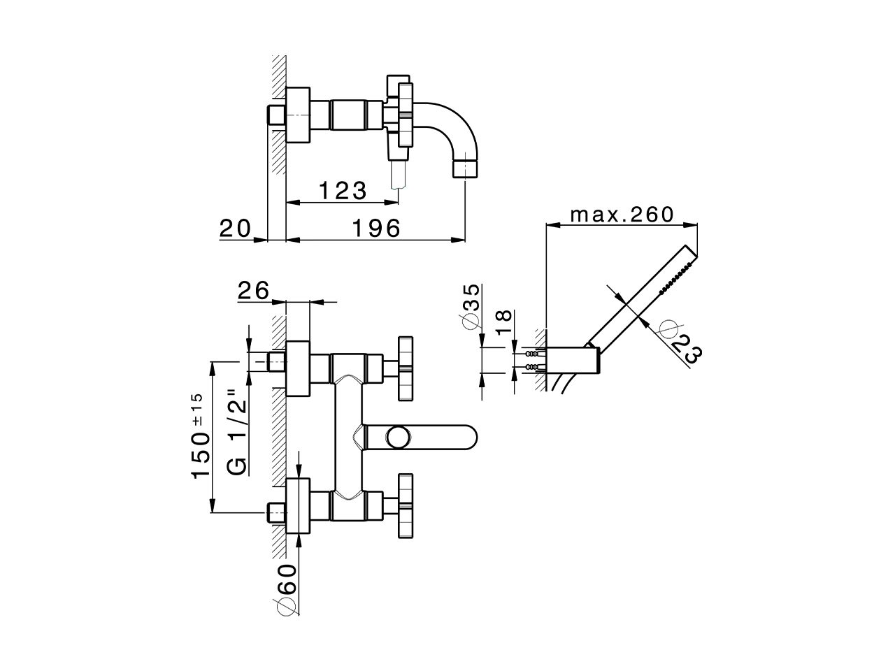 Bath mixer, with full equipment GRACE_GS000120 - v1