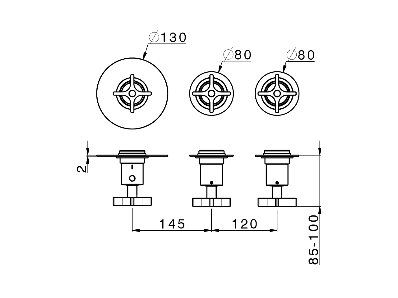 Cover Part for 2 Function Concealed Thermo Valve WELLNESS_GS00R200 - v1