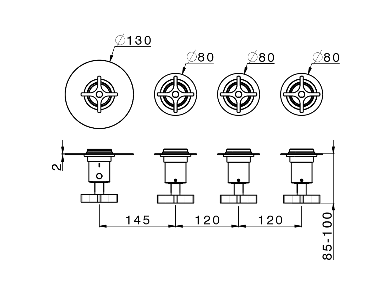 Cover Part for 3 Function Concealed Thermo Valve WELLNESS_GS00R300 - v1