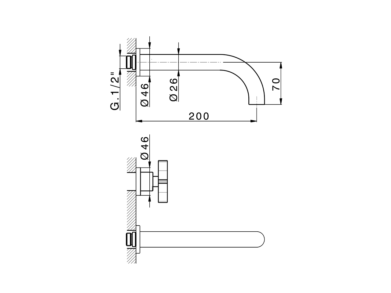 Exposed part for concealed washbasin mixer GRACE_GS013510 - v1