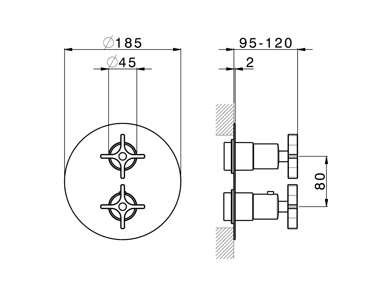 Exposed part for Thermostatic One Box Valve ONE BOX_GS0BT030 - v1