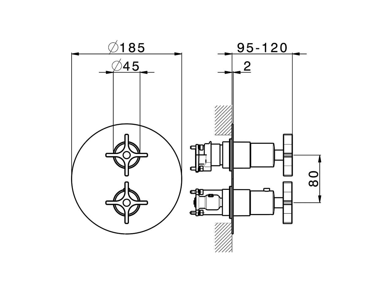 Exposed part for Thermostatic One Box Valve ONE BOX_GS0BT030 - v1