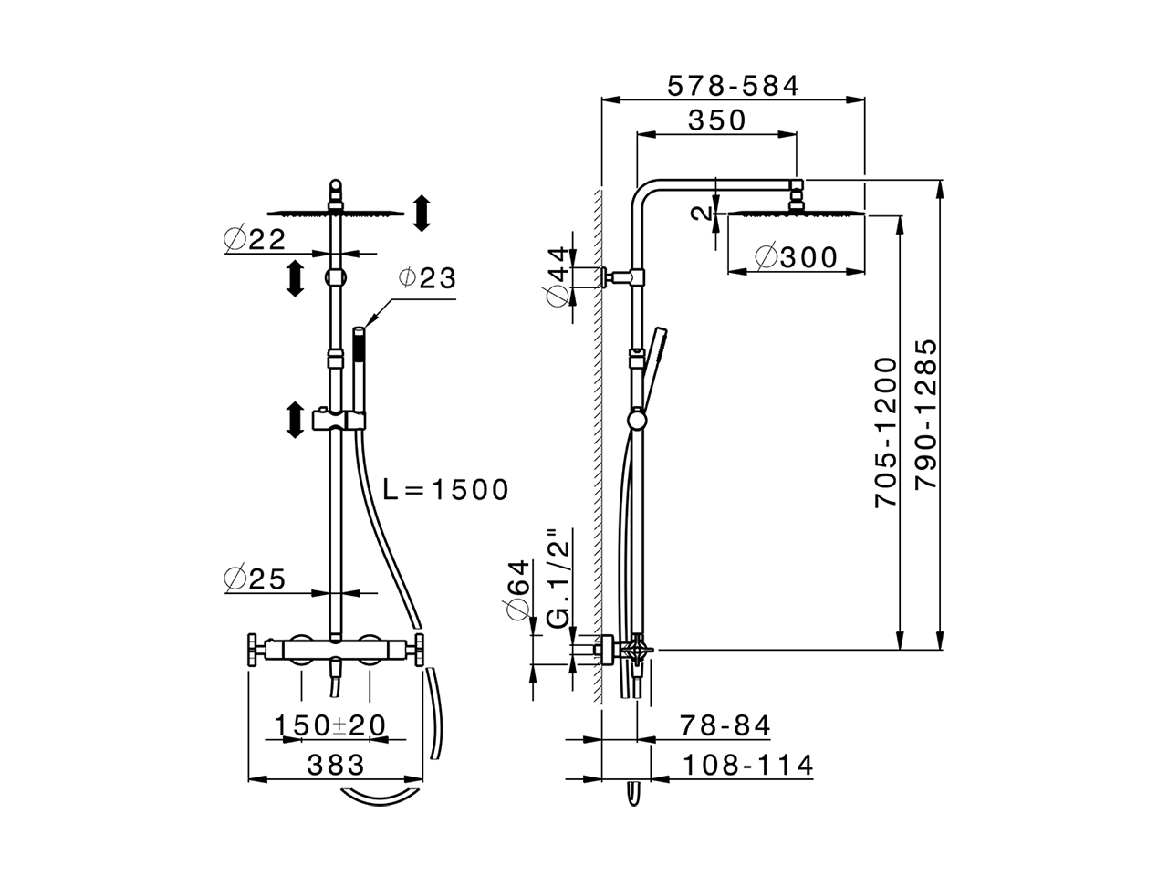 2-functions Thermostatic shower set GRACE_GSC8401D - v1