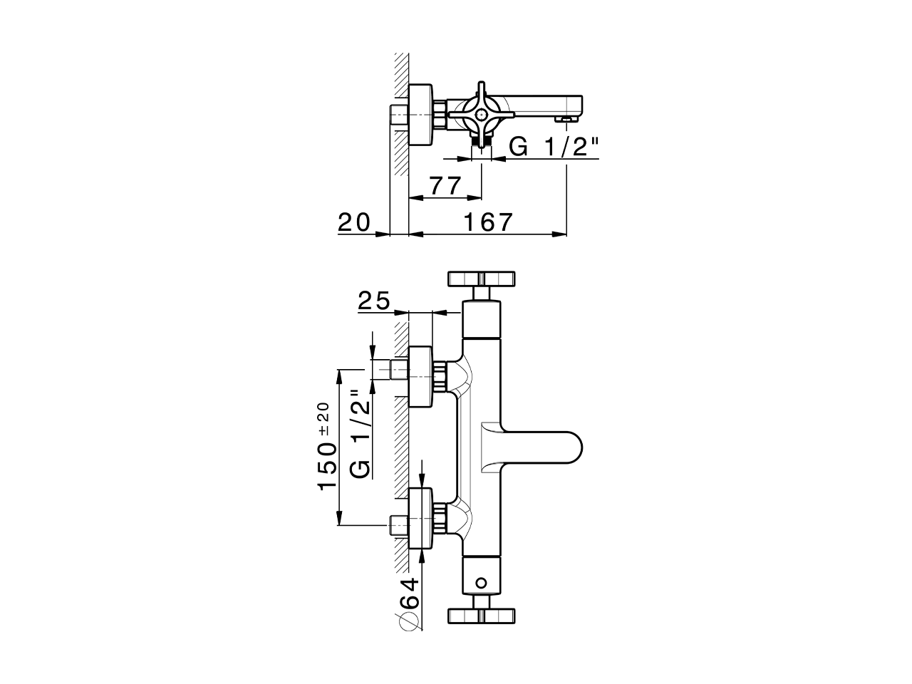 Thermostatic bath mixer GRACE_GST21016 - v1
