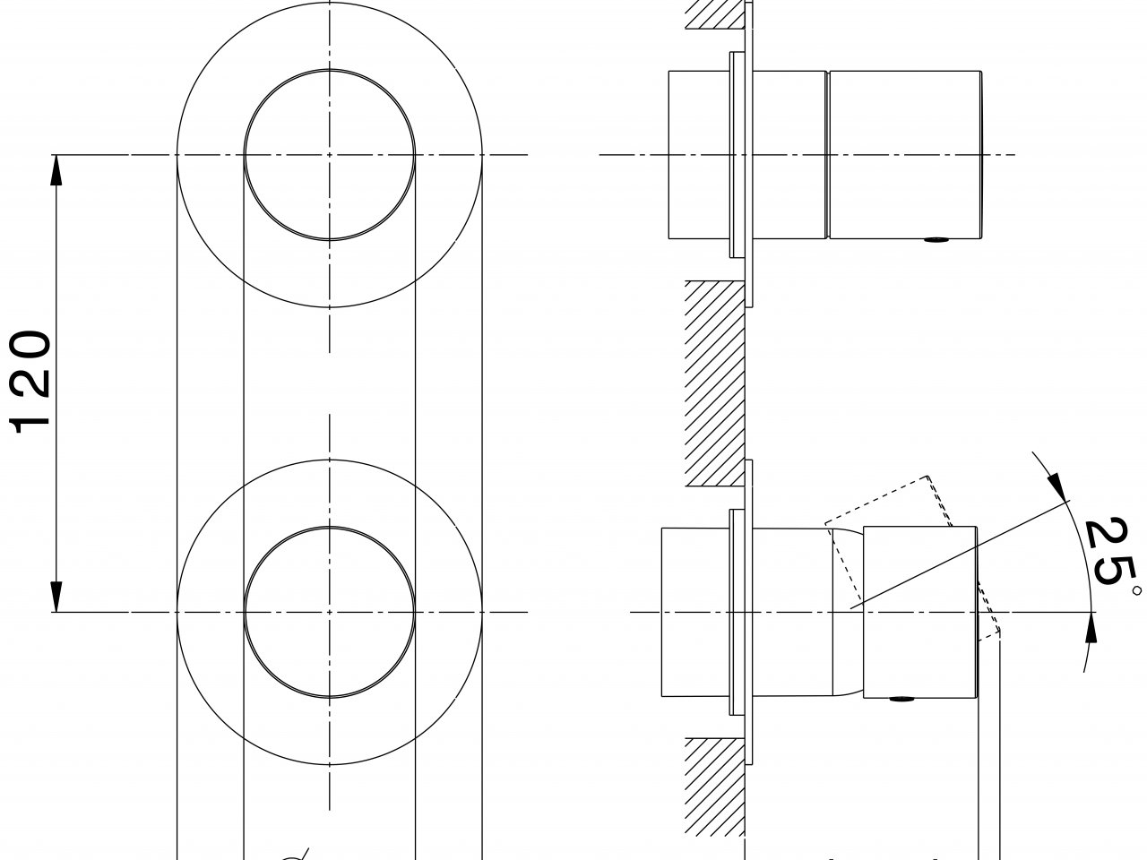 Expo. part for concealed S.L. shower valve PURA SINCRONIA_I10G7200 - v1