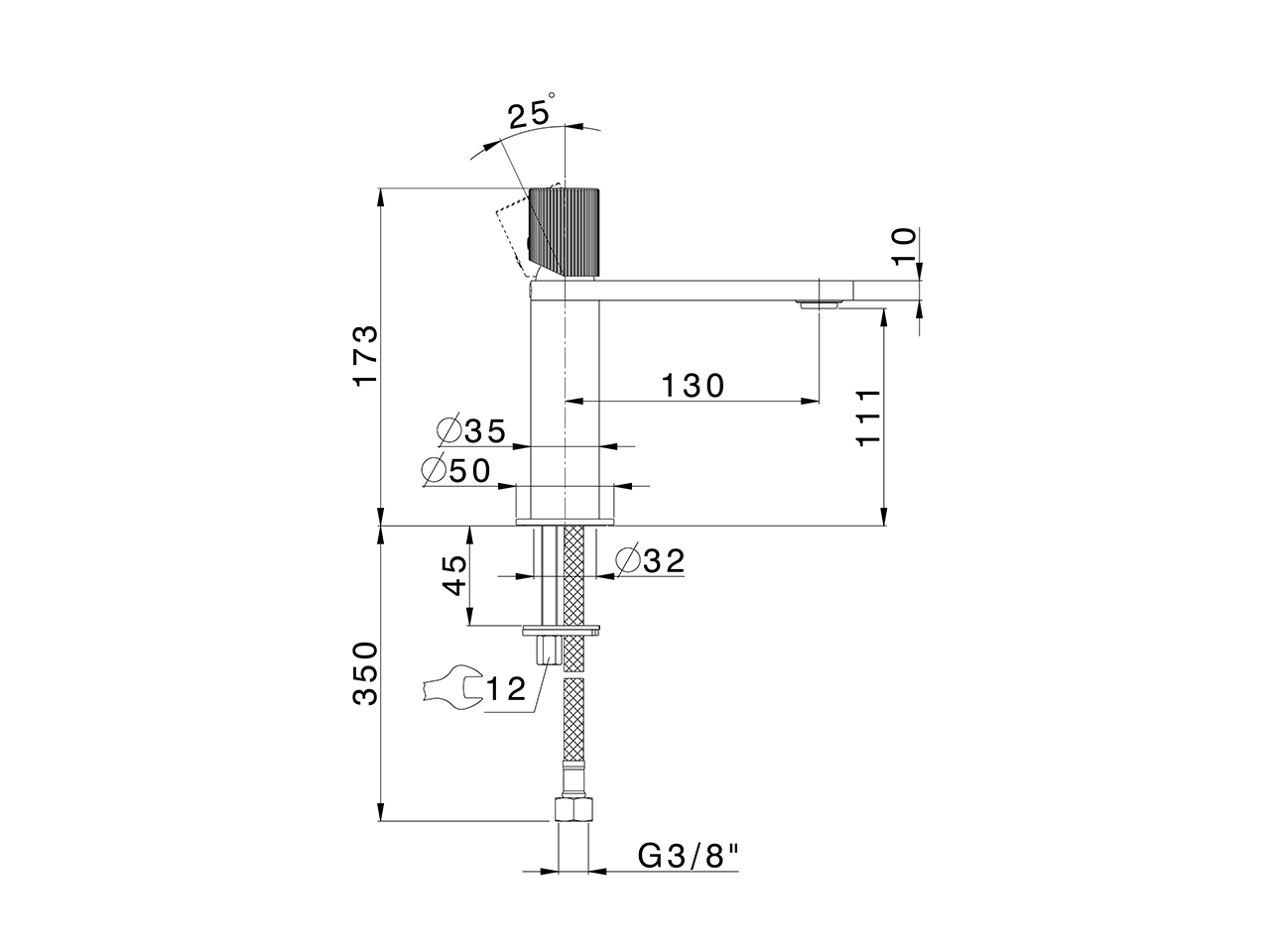 Single lever 'large' washbasin mixer PLISSÉ SINCRONIA_I2000504 - v1