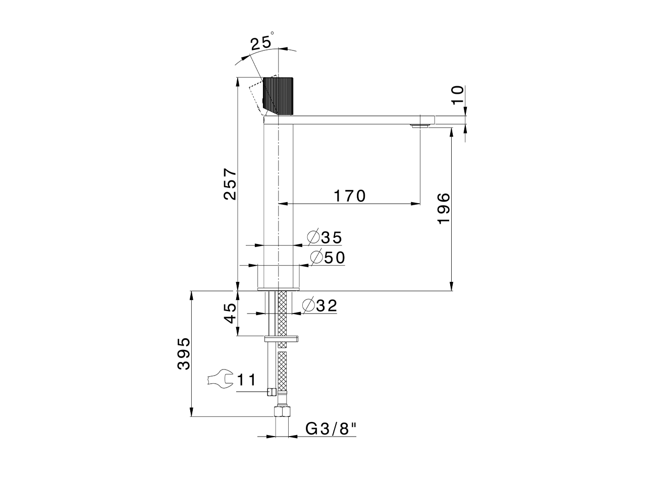 Single lever tall washbasin mixer PLISSÉ SINCRONIA_I2004544 - v1