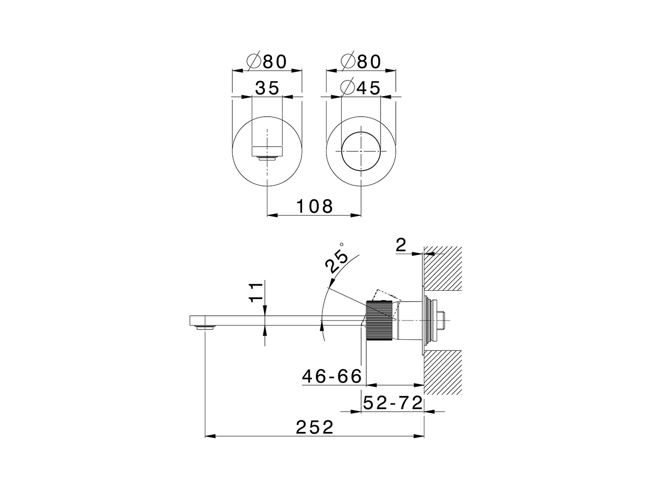 Expo. part for single lever washbasin valve PLISSÉ SINCRONIA_I2005511 - v1