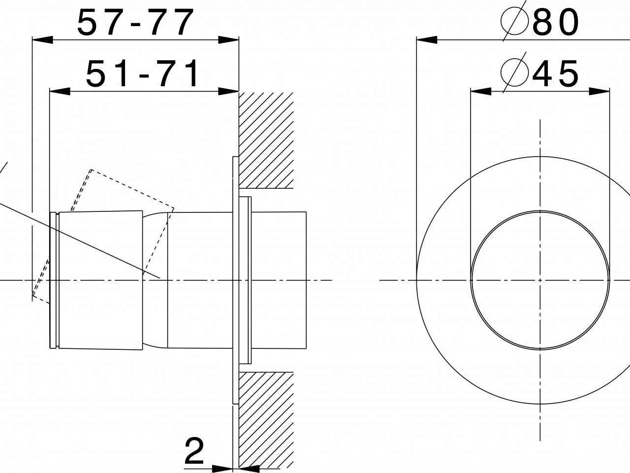 Expo. part for concealed S.L. shower valve DUO SINCRONIA_I3003000 - v1