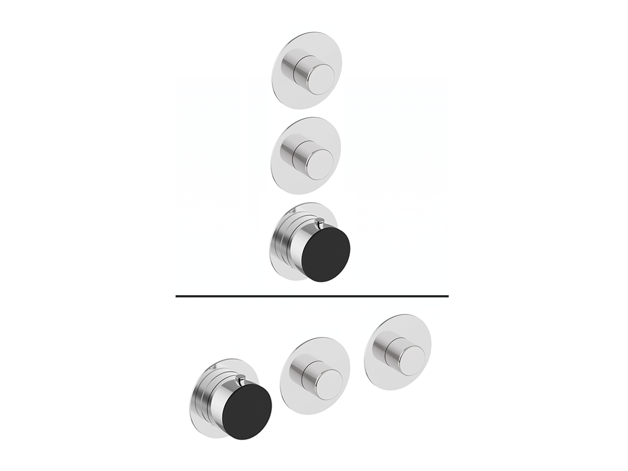 CisalCover Part for 2 Function Concealed Thermo Valve DUO SINCRONIA_I30KG010