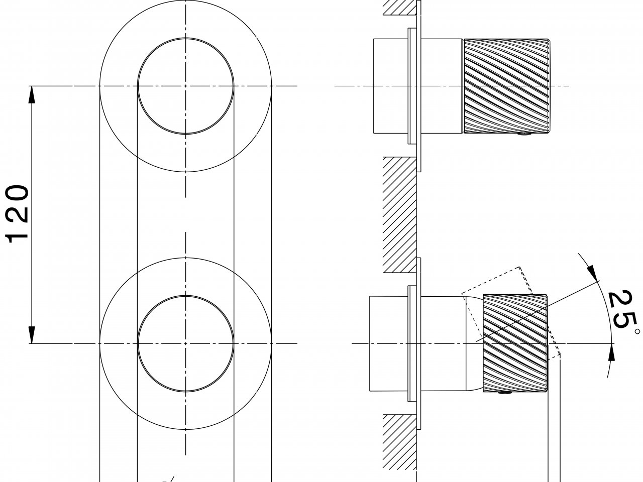Expo. part for concealed S.L. shower valve VOGUE SINCRONIA_I40G7200 - v1
