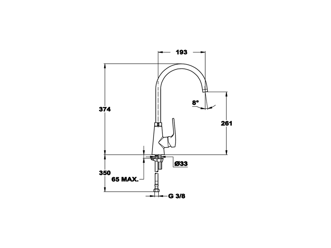 Single lever sink mixer KITCHEN_LC000020 - v1