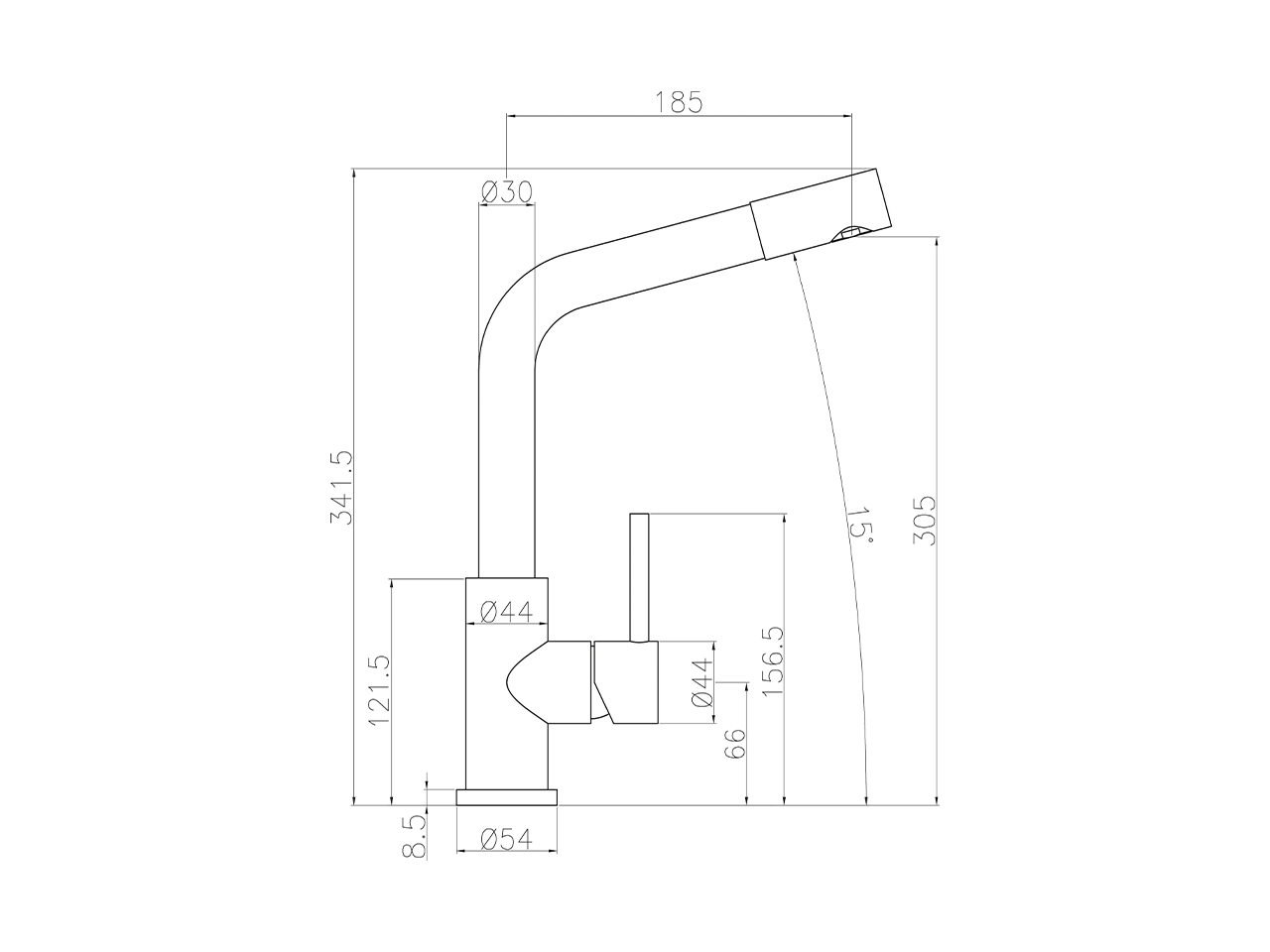 S.L.sink mixer w/extrac.shower,STAINLES STEEL made KITCHEN_LC000070 - v1