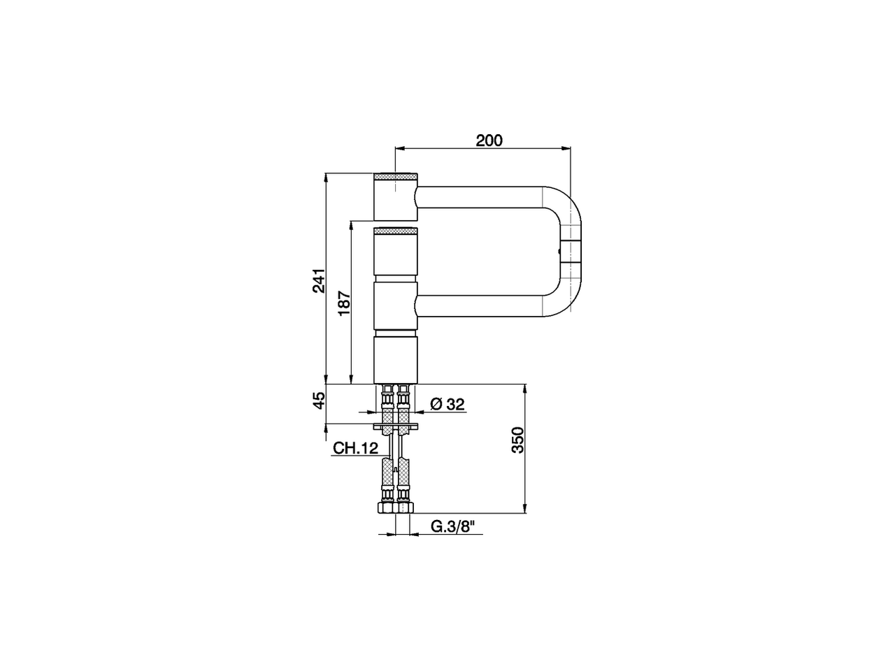 Single lever articulated sink mixer KITCHEN_LC000530 - v1