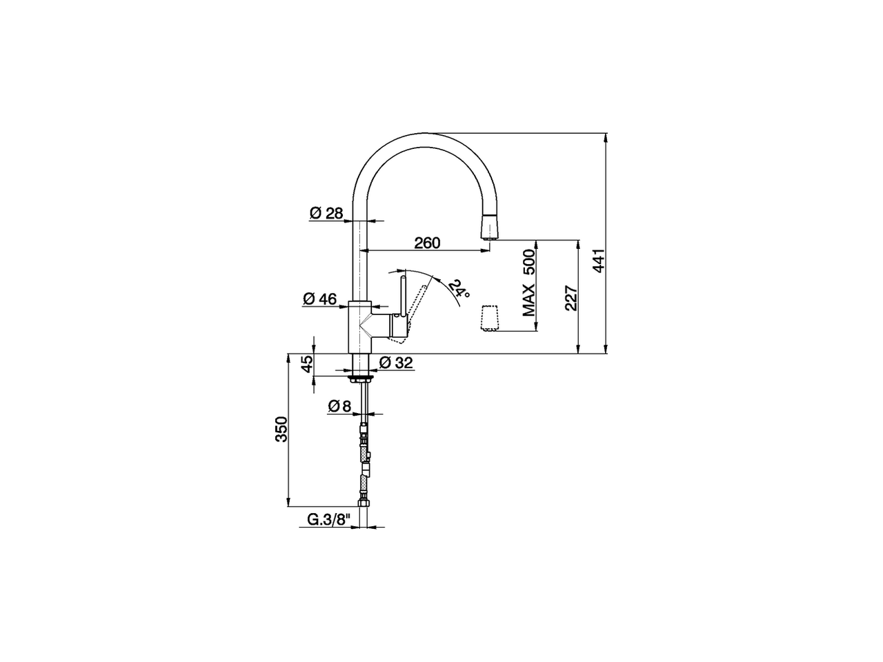 Single lever sink mixer with extrac.shower KITCHEN_LL001570 - v1