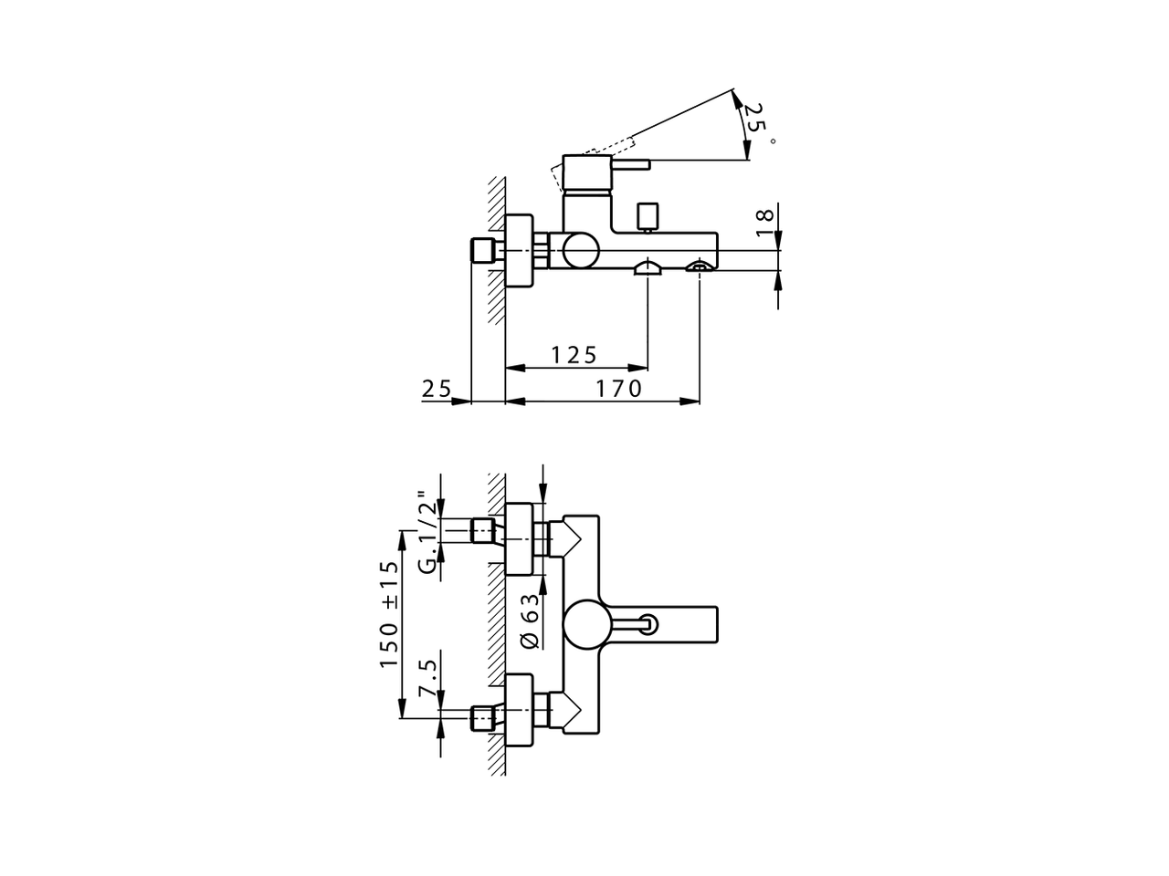 Single lever bath mixer LESS MINIMAL_LM000130 - v1