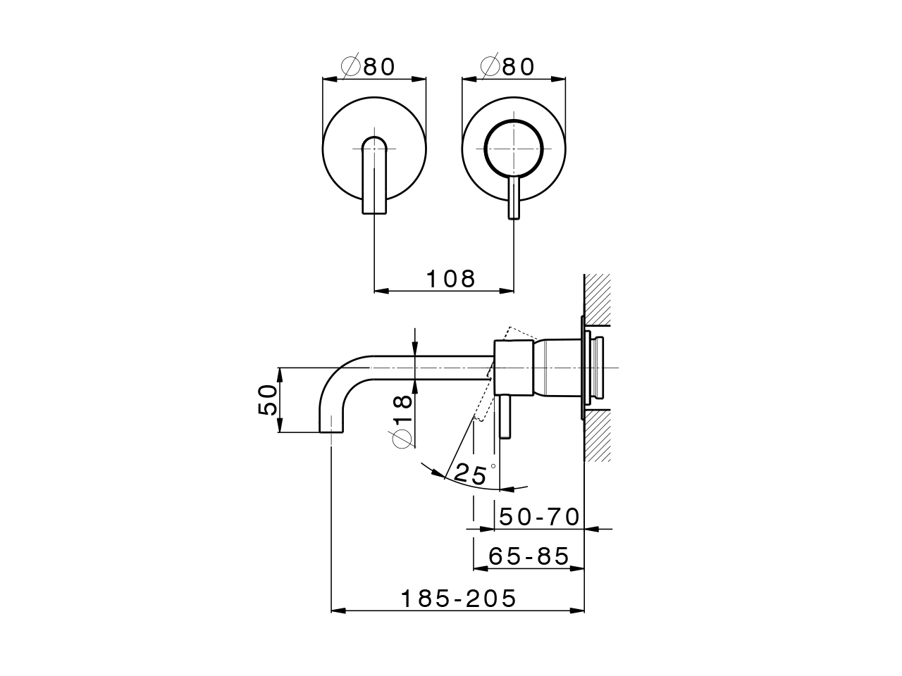 Exposed part for single lever washbasin valve LESS MINIMAL_LM005516 - v1