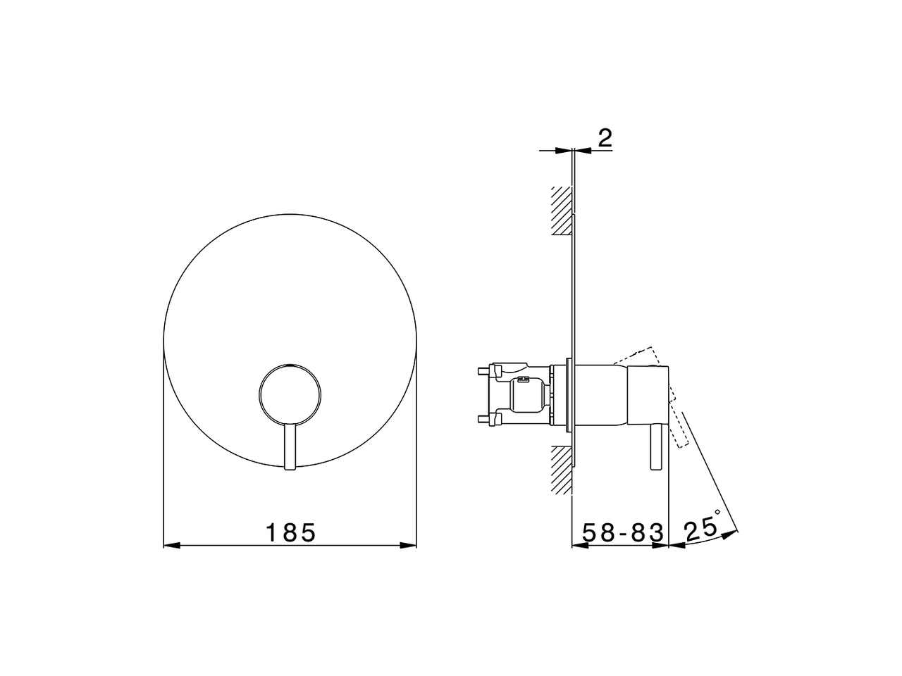 Exposed part for Single Lever One Box Valve LESS MINIMAL_LM0BM010 - v1