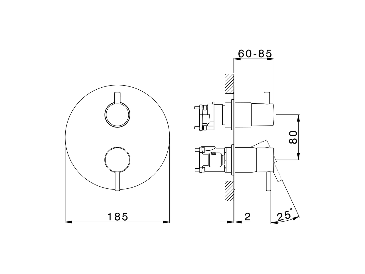 Exposed part for Single Lever One Box Valve LESS MINIMAL_LM0BM030 - v1