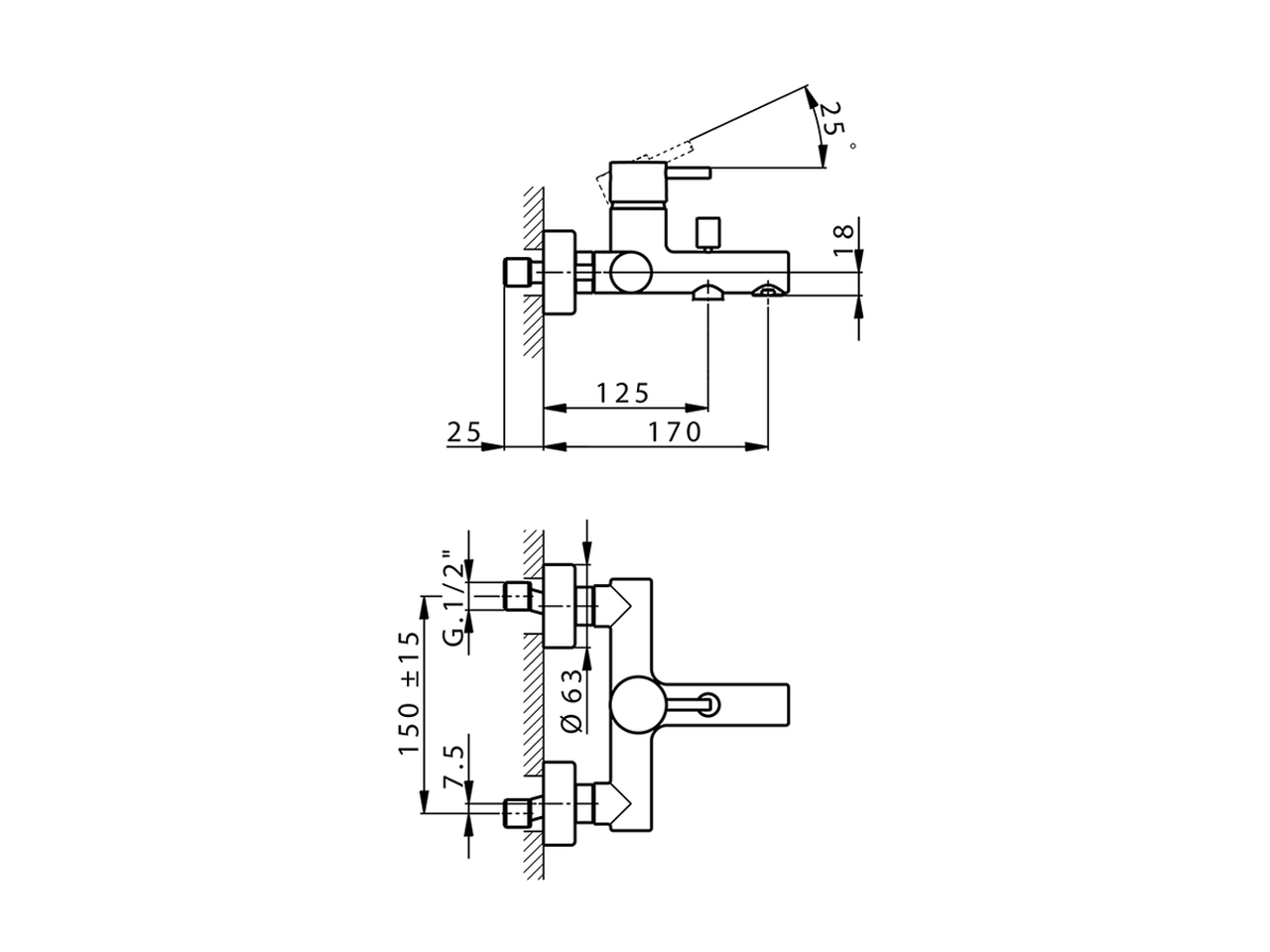 Single lever bath mixer NUOVA LESS_LN000130 - v1