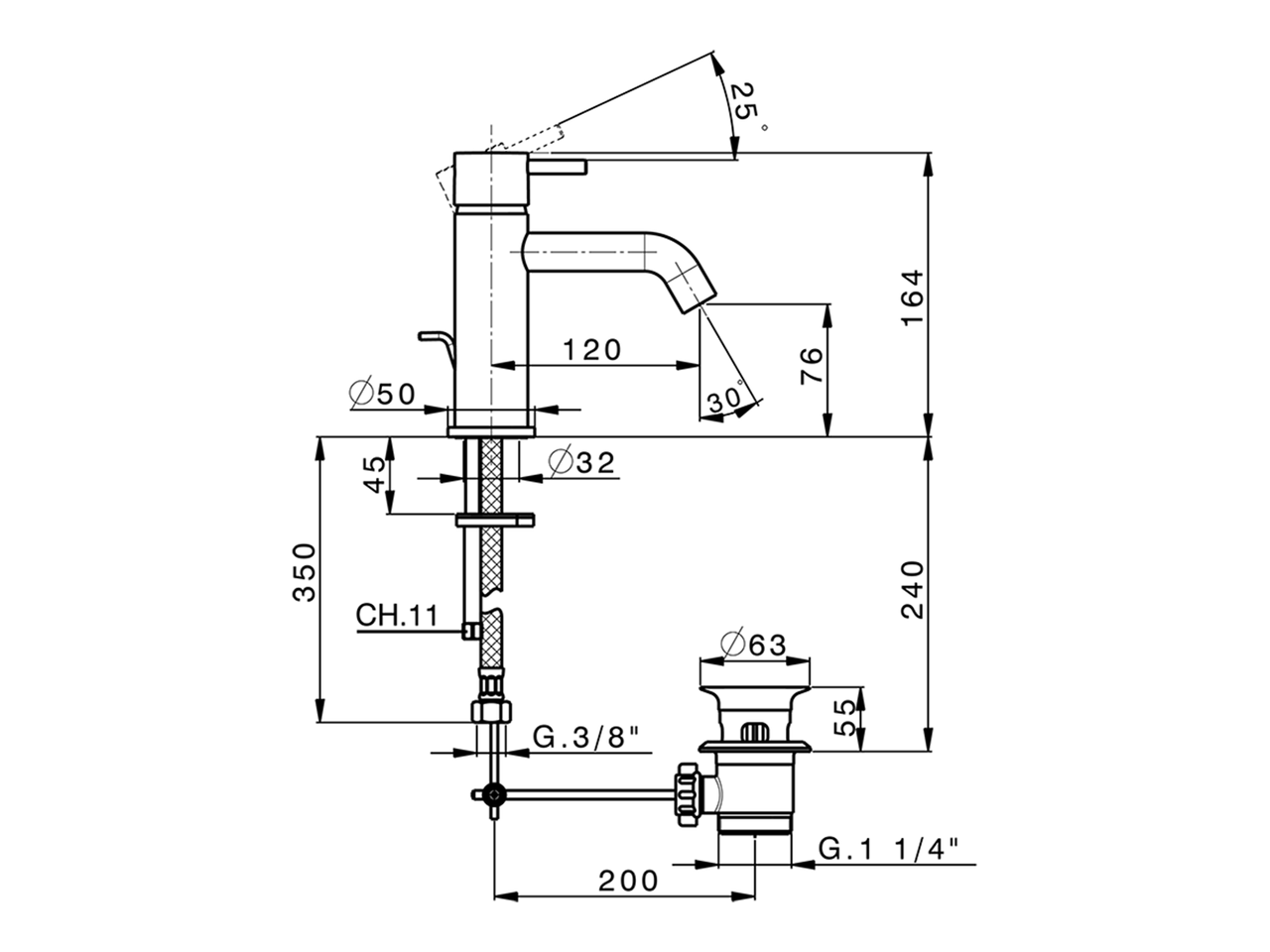 Single lever washbasin mixer NUOVA LESS_LN000510 - v1