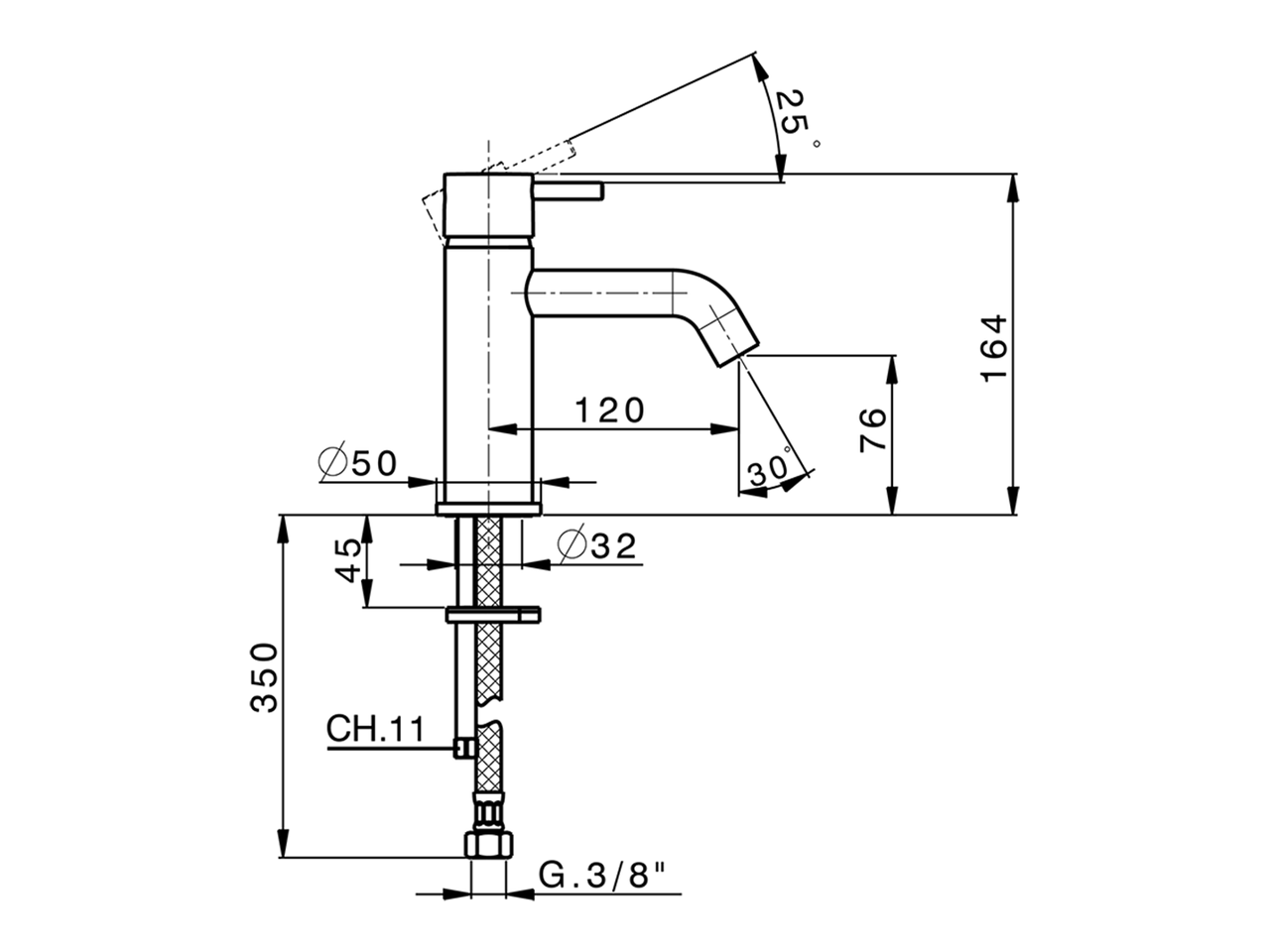 Single lever washbasin mixer NUOVA LESS_LN000540C - v1