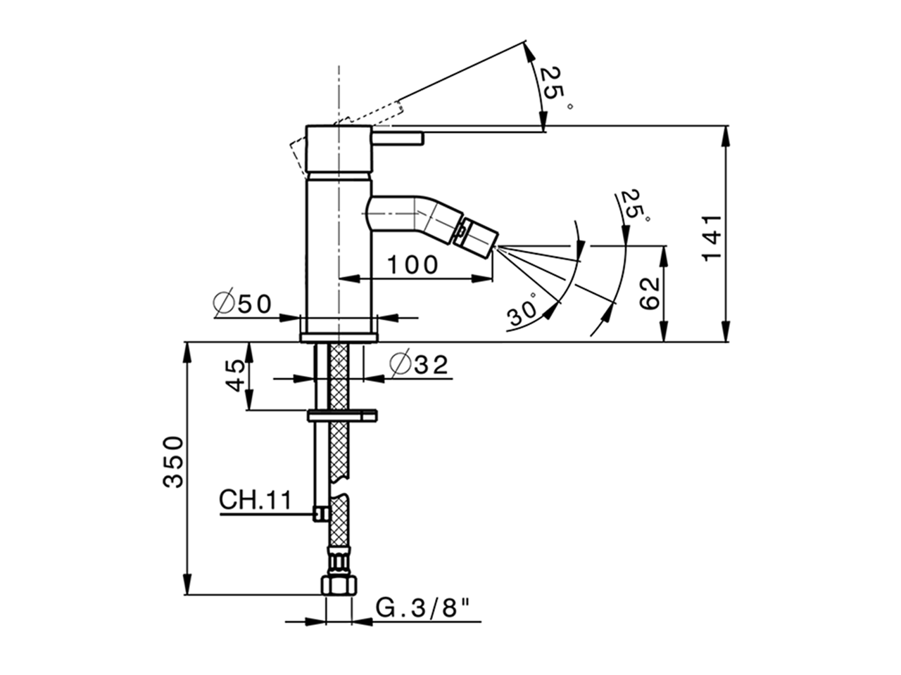 Single lever bidet mixer NUOVA LESS_LN000560C - v1