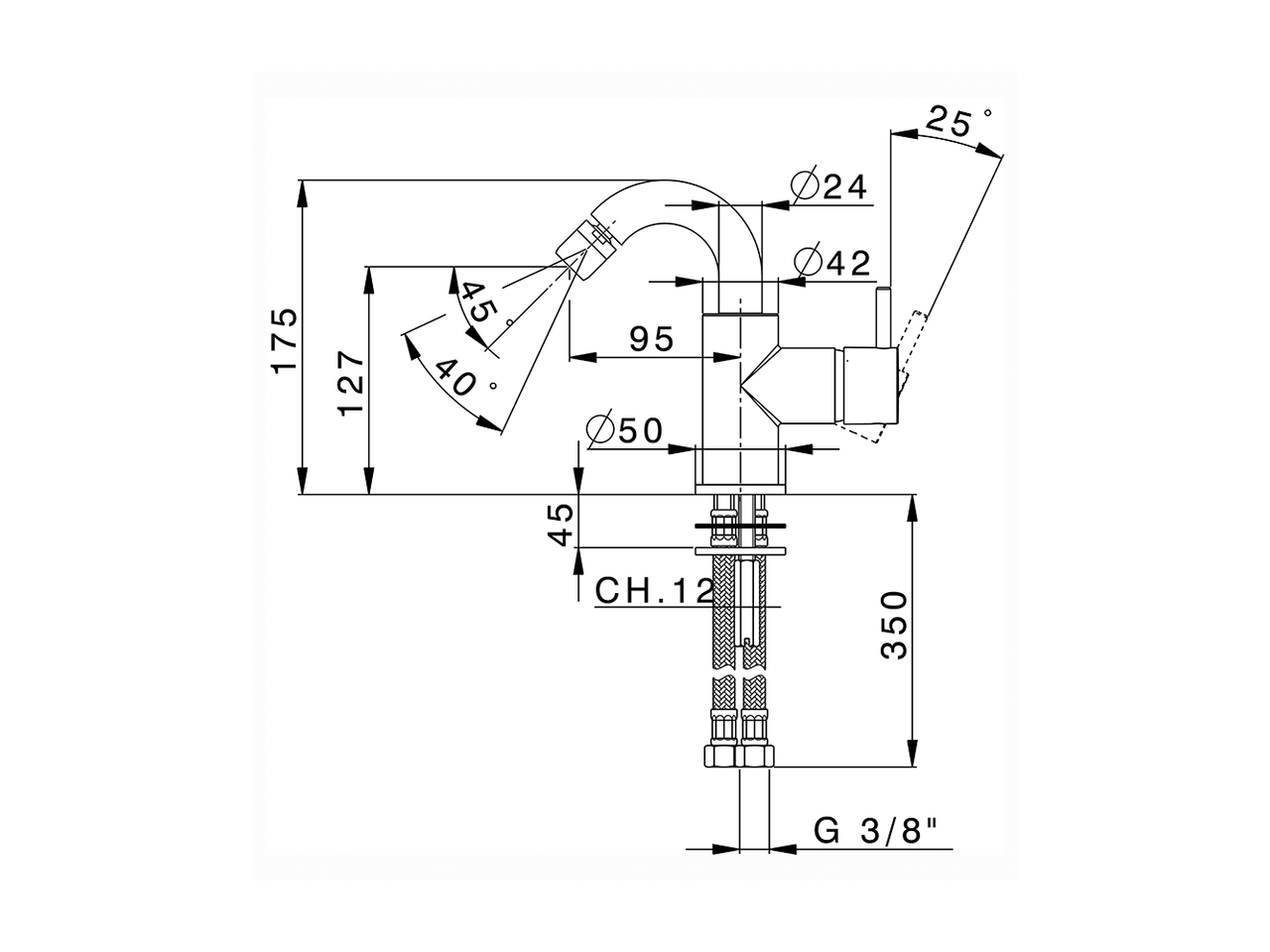 Single lever bidet mixer EnergySave NUOVA LESS_LN002565 - v1