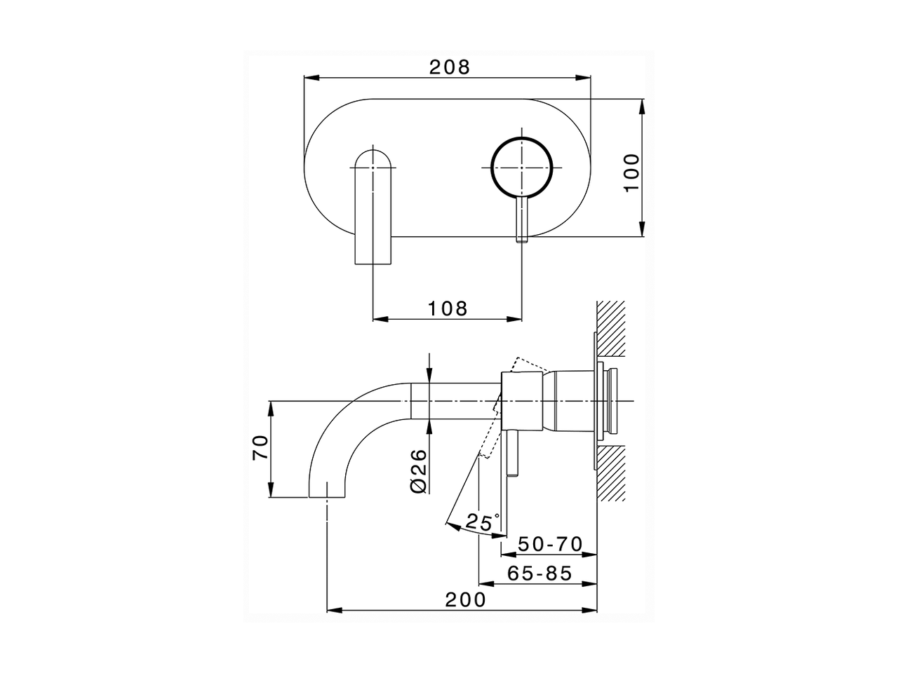 Exposed part for single lever washbasin valve NUOVA LESS_LN005510 - v1