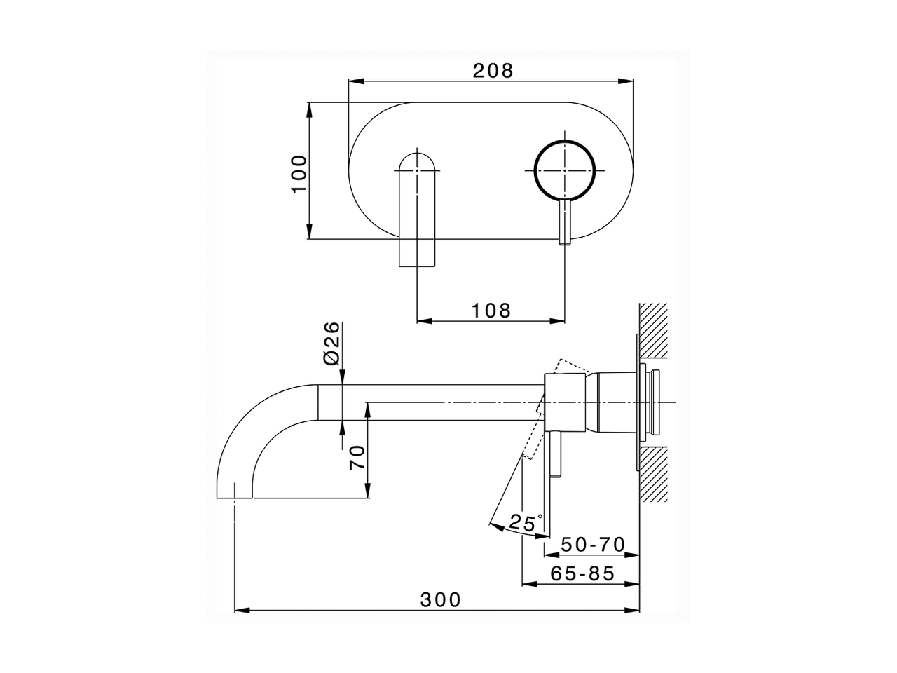 Exposed part for single lever washbasin valve NUOVA LESS_LN005512 - v1