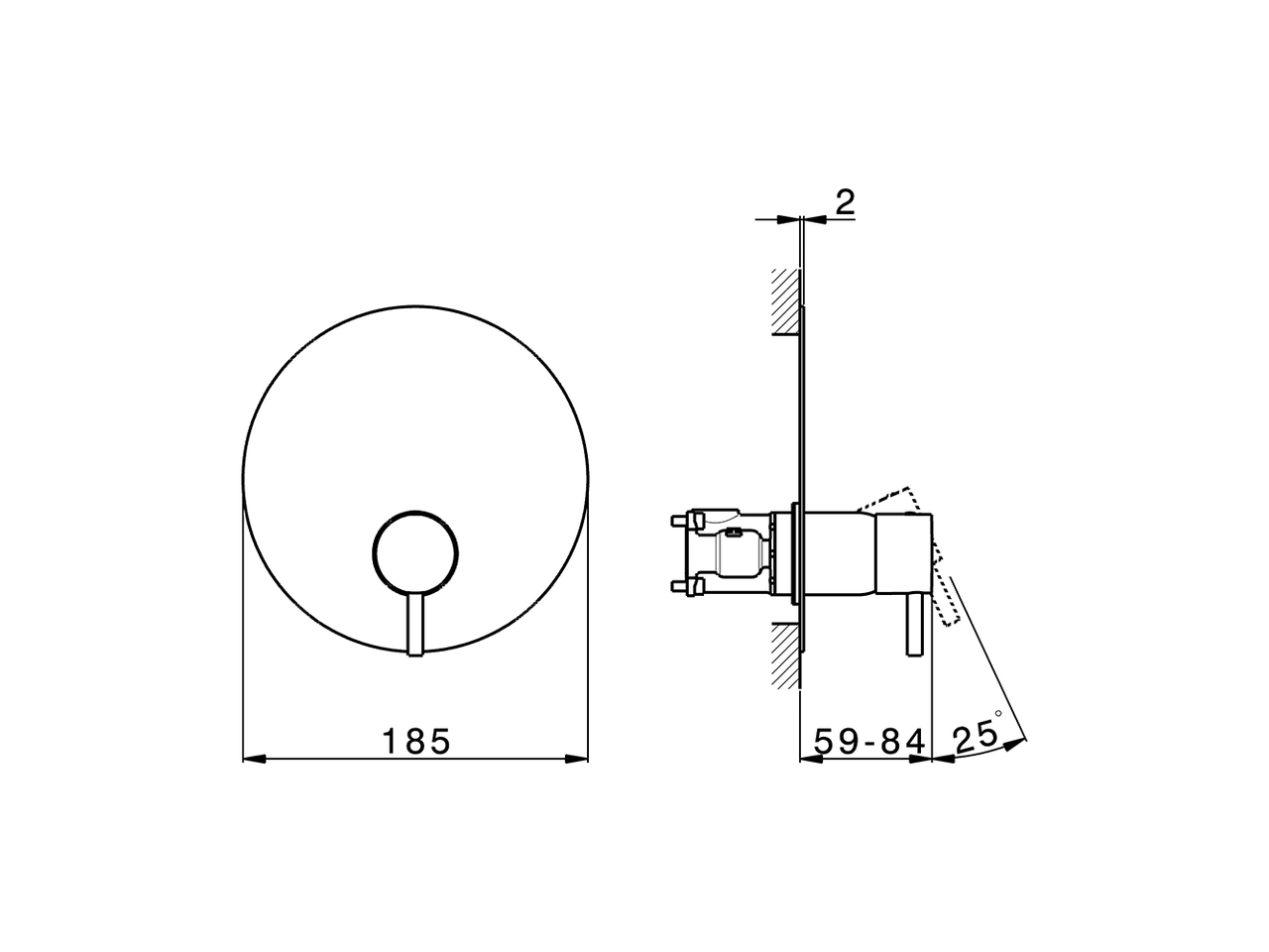 Exposed part for Single Lever One Box Valve NUOVA LESS_LN0BM010 - v1