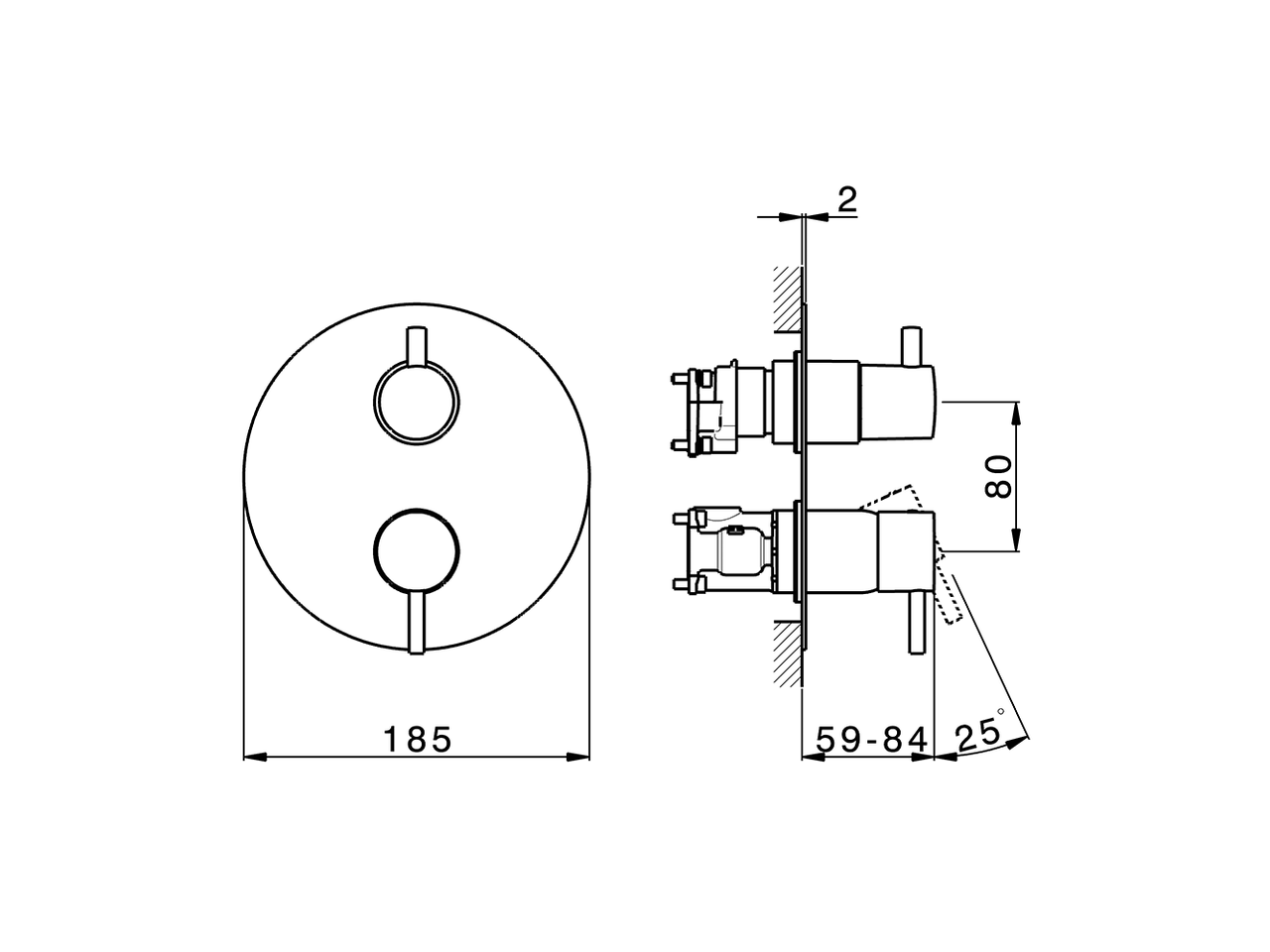 Exposed part for Single Lever One Box Valve NUOVA LESS_LN0BM030 - v1